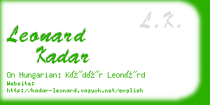 leonard kadar business card